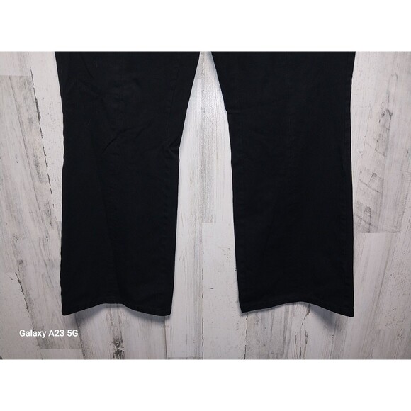 Isaac Mizrahi Live Boot Cut Fly Front Pants 16 Black Stretch Slacks - Picture 2 of 6